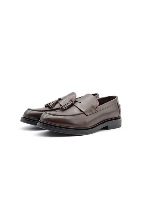 MOCASSINO CON NAPPINE MARRONE ZANFRINI | 363 02VTDM